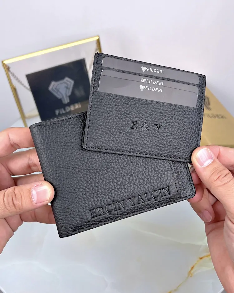 Men's Leather Wallet — Black, Guti, 2025 — product view 1