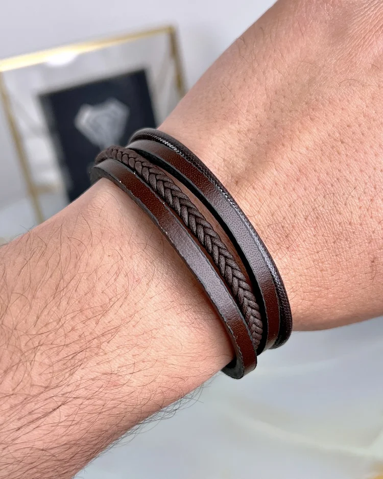 Leather Bracelet — Brown — product photograph