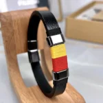 Leather Bracelet — Yellow, Red — product view 1