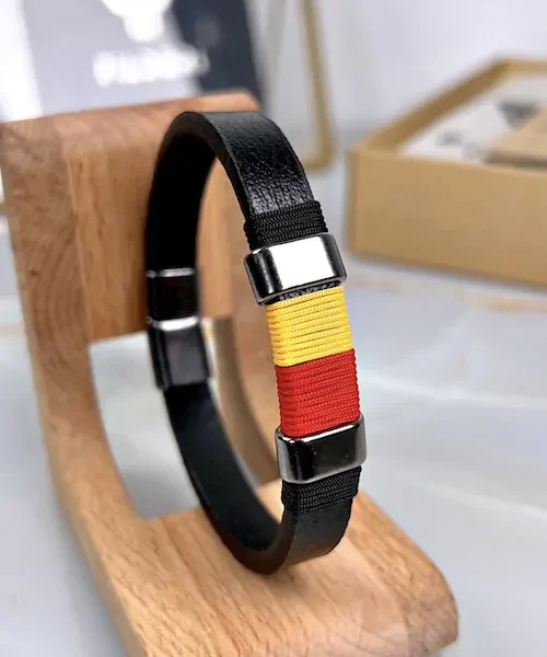 Leather Bracelet — Yellow, Red — product view 1