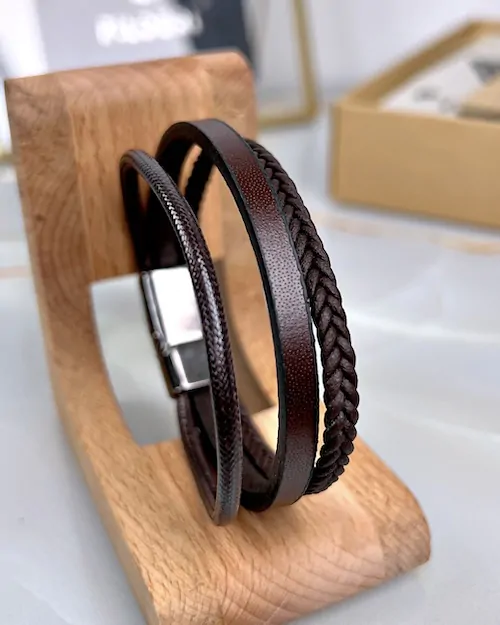 Braided Bracelet — Brown — product view 1