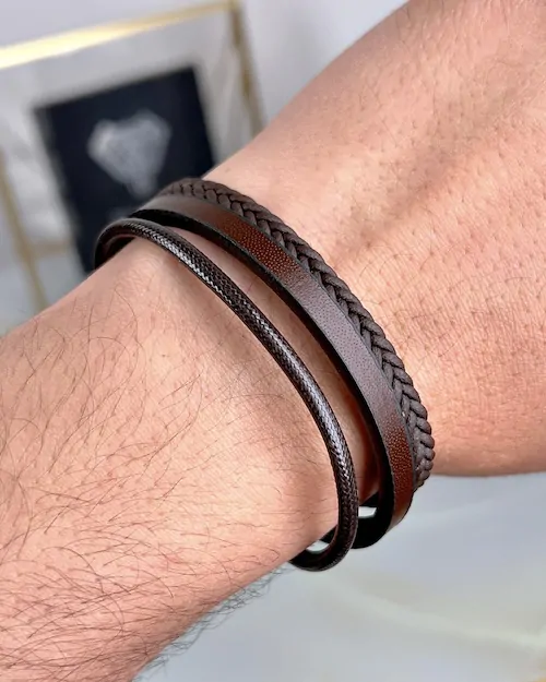 Braided Bracelet — Brown — product view 2