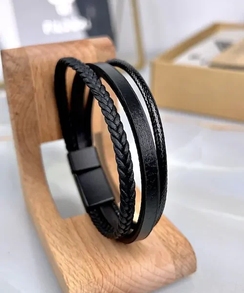Braided Bracelet — Black — product view 1