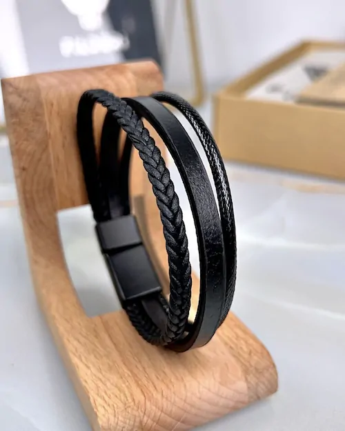 Braided Bracelet — Black — product view 1