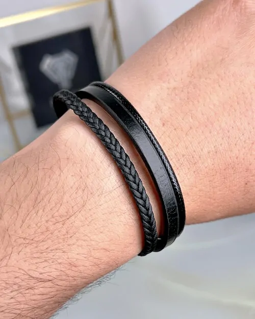 Braided Bracelet — Black — product view 2
