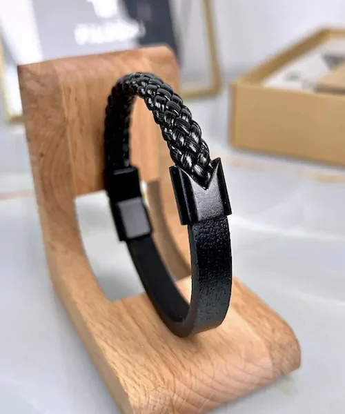 Magnetic Leather Bracelet — product view 1
