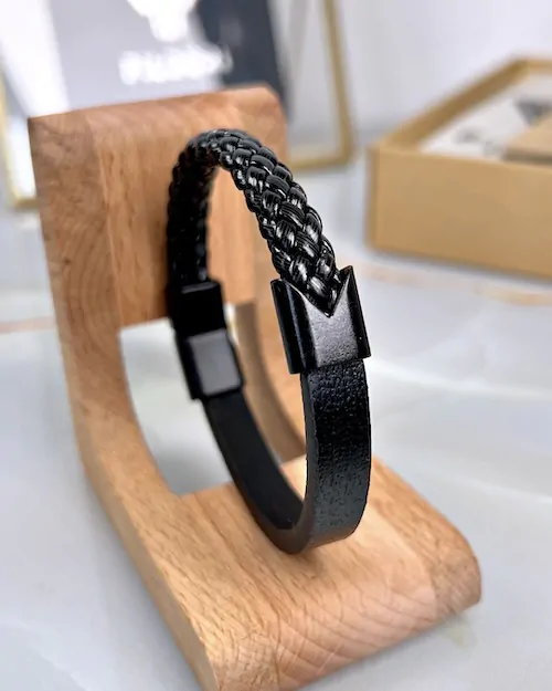 Magnetic Leather Bracelet — product view 1