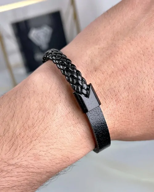 Magnetic Leather Bracelet — product view 2