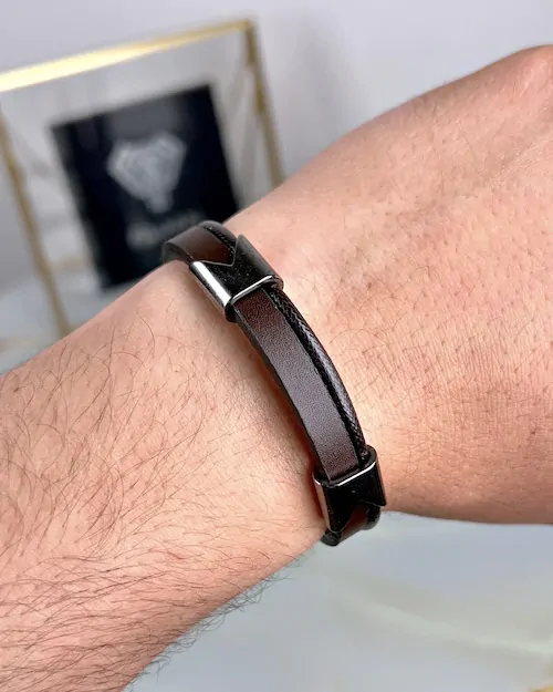 Leather Bracelet — Brown — product view 2