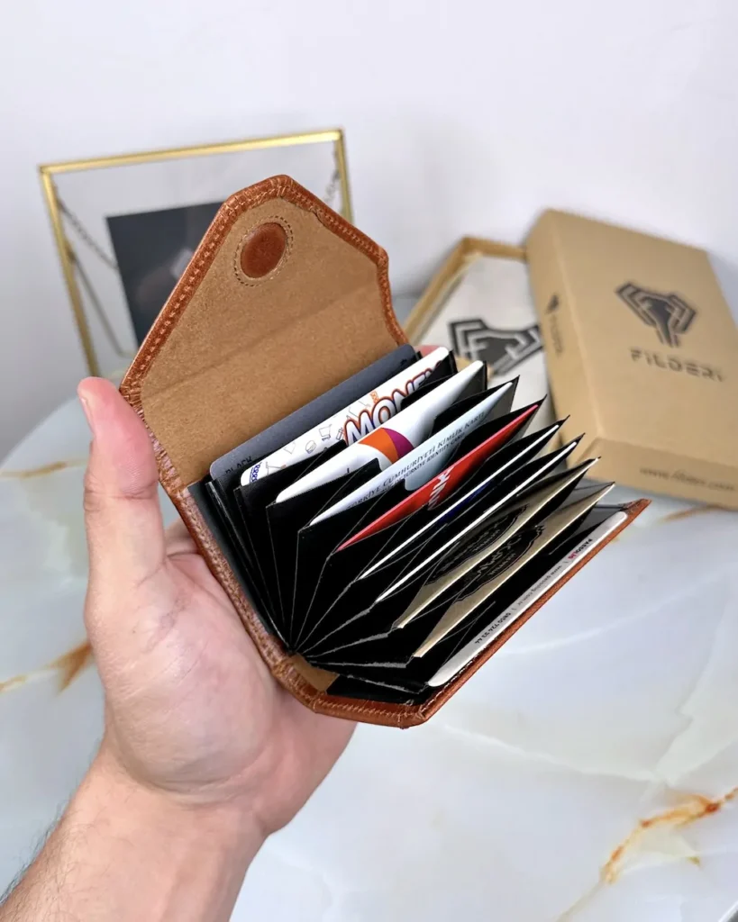 Leather Card Holder — Cognac, 2063 — product view 2