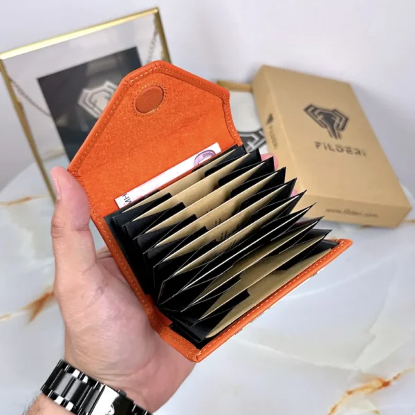 Leather Card Holder — Orange, Guti, 2063 — product view 1