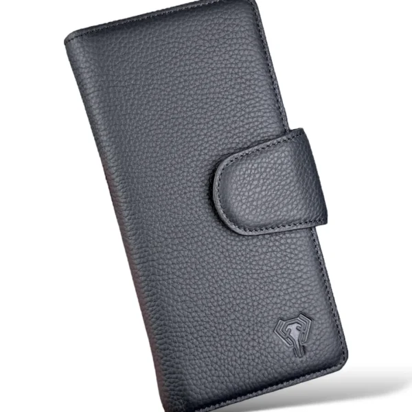 Large Leather Phone Wallet — Black, Guti, 2069 — product view 1
