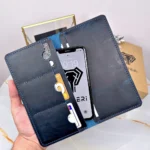 Hand-Stitched Leather Phone Wallet — Blue, 2072 — product view 1