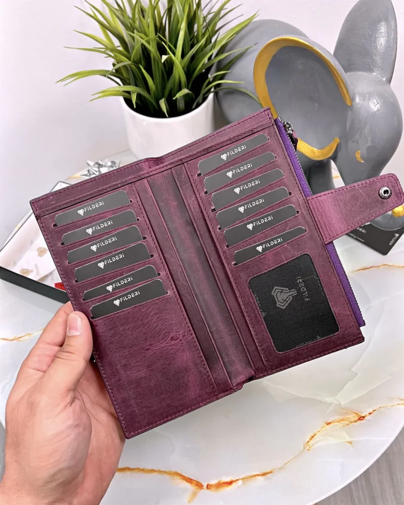 Leather Phone Wallet — Purple, 2032 — product view 2