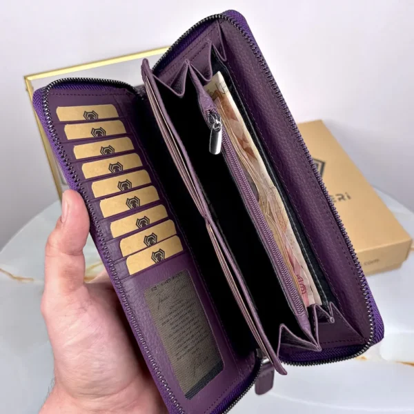 Zip Leather Phone Wallet — Purple, Guti, 2055 — product view 1