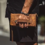 Men's Leather Handbag — Hazelnut Brown, 2029 — product view 1