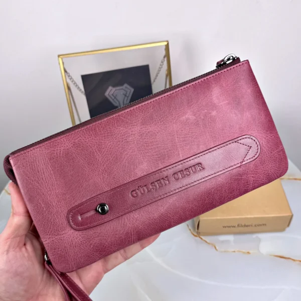 Women's Leather Handbag — Burgundy, 2029 — product view 1