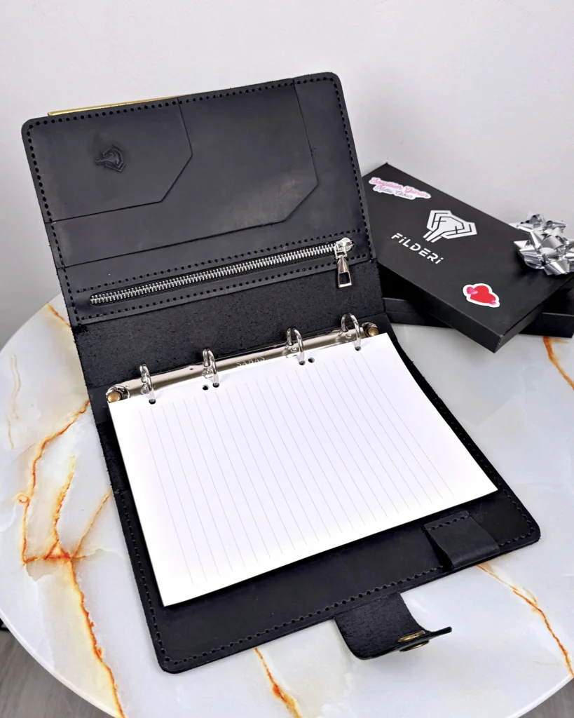 Hand-Stitched Leather Organizer — Black, 2073 — product view 1