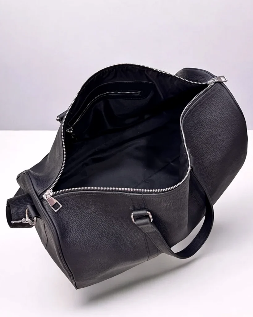 Leather Travel Bag — Black, 2080 — product view 2