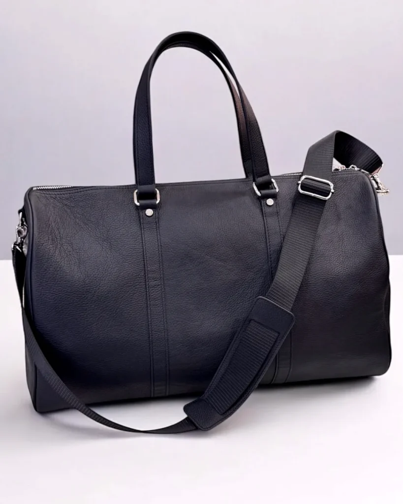 Leather Travel Bag — Black, 2080 — product view 1