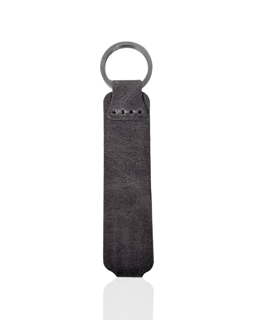 Leather Keyring — Gray — product view 2