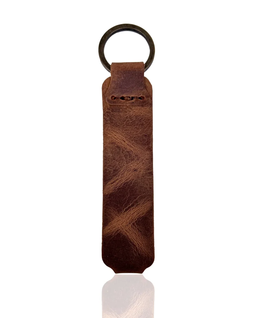 Leather Keyring — Hazelnut Brown — product photograph
