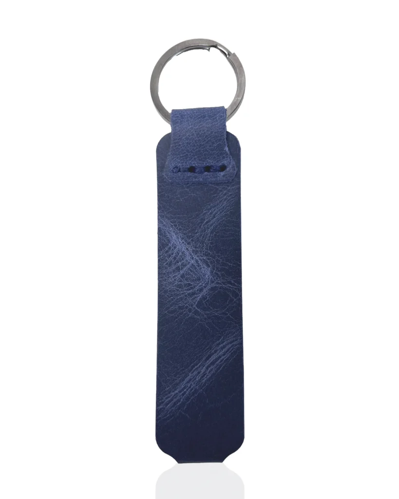 Leather Keyring — Navy — product view 2