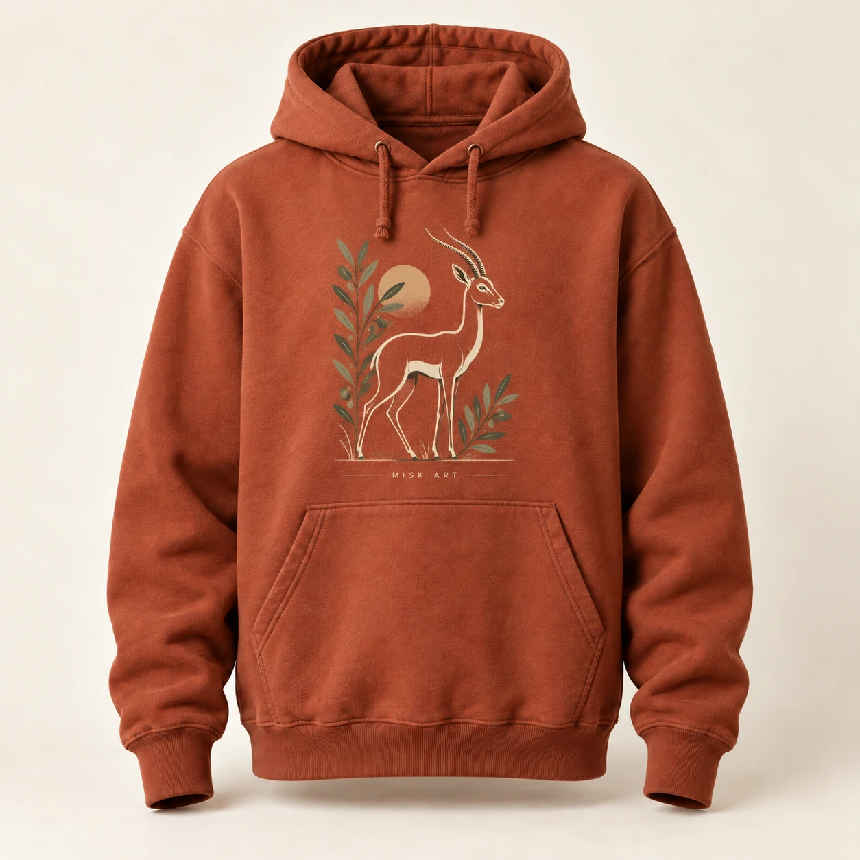 Terracotta MISK ART hoodie with personalisation