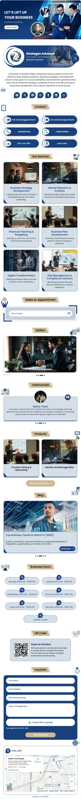Consultant digital contact-page theme preview