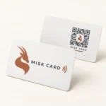 MISK CARD — White card, Full Colour print, front and QR reverse mockup